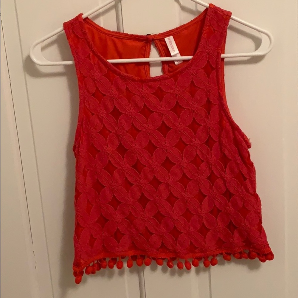 Xhilaration Crop Top w/pom poms
